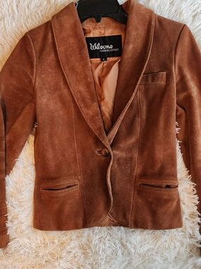 Wilson Vintage Suede Leather Brown Women's Blazer Jacket
